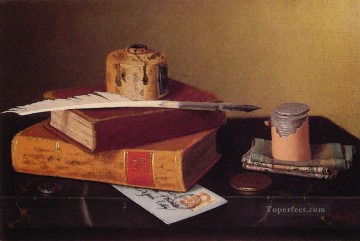 Naturaleza muerta clásica Painting - La mesa de los banqueros William Harnett bodegón